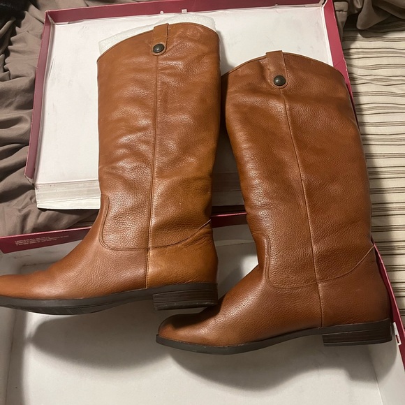 COPY - Tall 🧡tan/cognac LEATHER riding boots /worn 1x EXCELLENT condition /🧡 - Picture 2 of 3